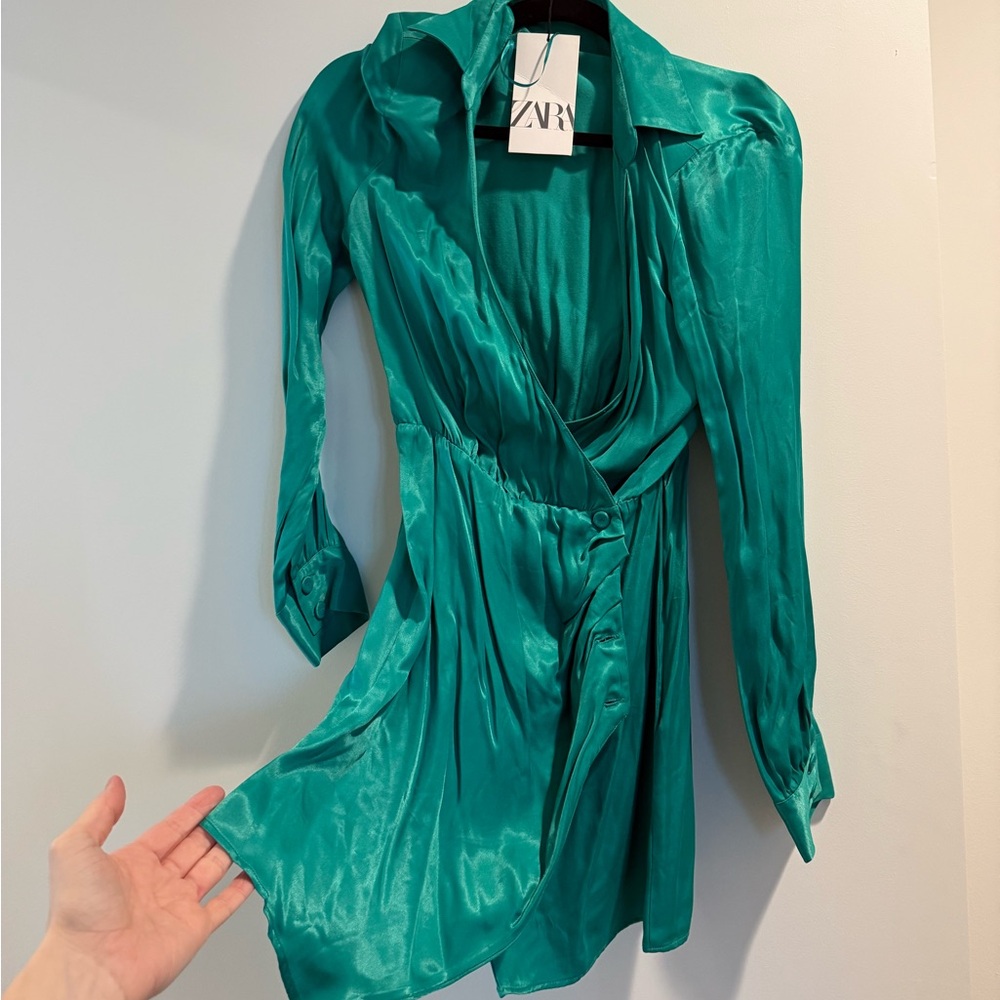 Green Zara mini dress